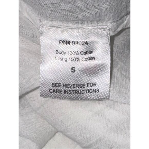 LOVE THE LABEL X Anthropologie Off-The-Shoulder Tiered Mini Dress White sz small - Picture 8 of 11